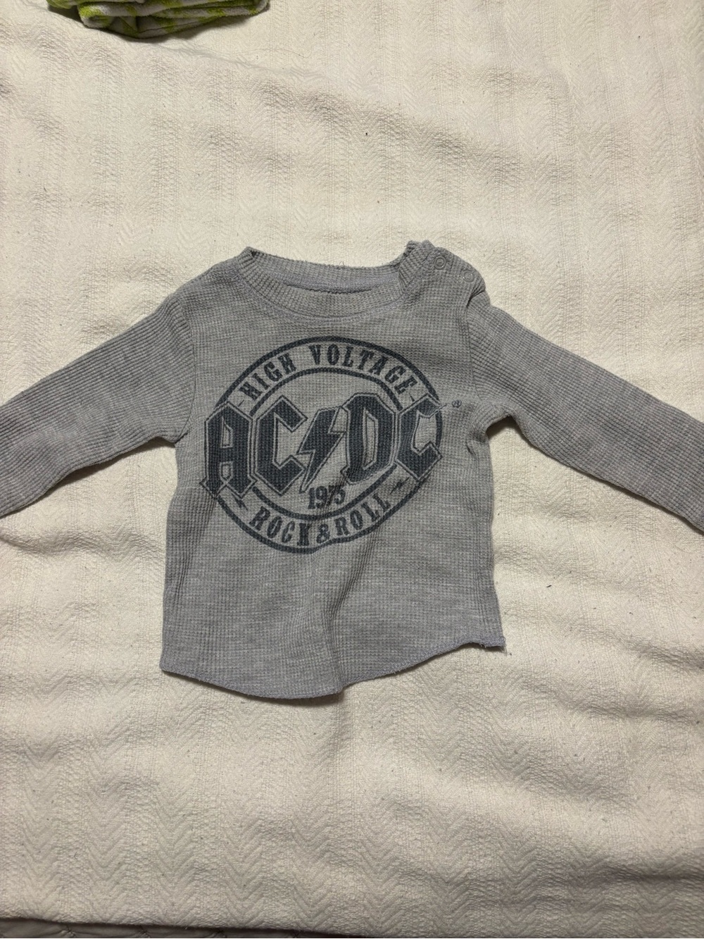 AC/DC Light Gray Long-Sleeve Kids Graphic Top